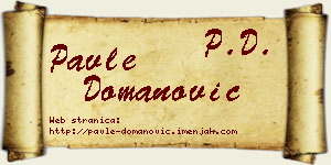 Pavle Domanović vizit kartica